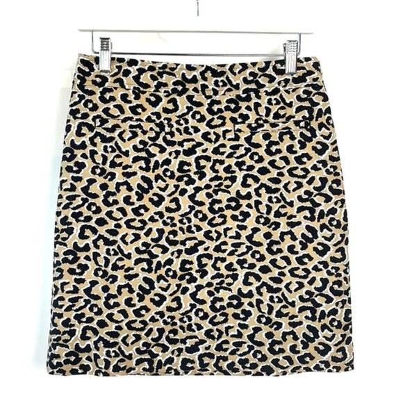 Talbots Abstract Cheetah Canvas A-Line Skirt - Picture 2 of 8